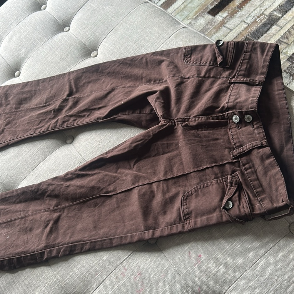 J Galt Brandy Melville Brown Flare Pants Size Small - Picture 4 of 8